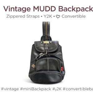 Vintage MUDD Espresso Backpack with Zippered Straps